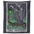 The Hermit Tarot Card Tapestry - Grim Reaper - Gothic Halloween Home Decor Wall Hanging (80' X 68')