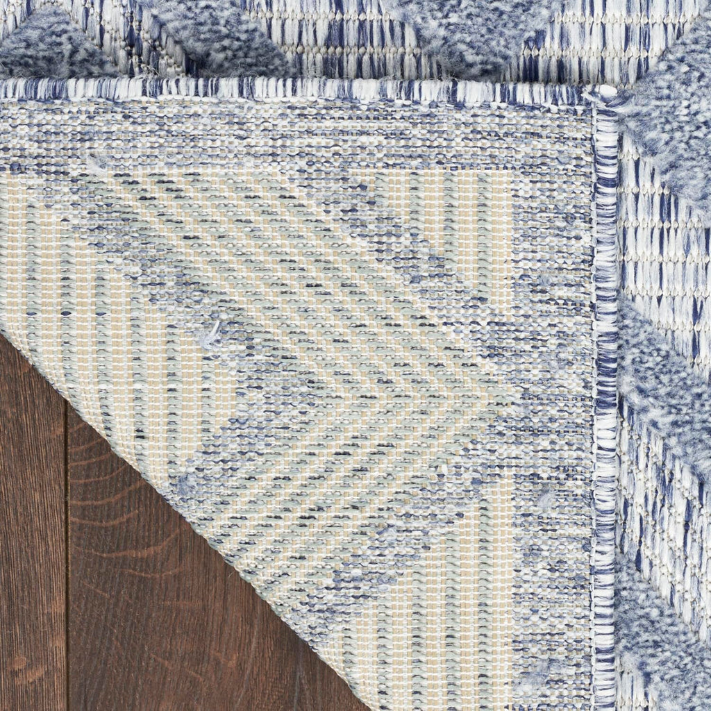 Nourison Versatile Indoor/Outdoor Denim Blue 9' X 12' Area Rug, Easy Cleaning, Non Shedding, Bed Room, Living Room, Dining Room, Deck, Backyard, Patio, High Traffic Area (9X12)