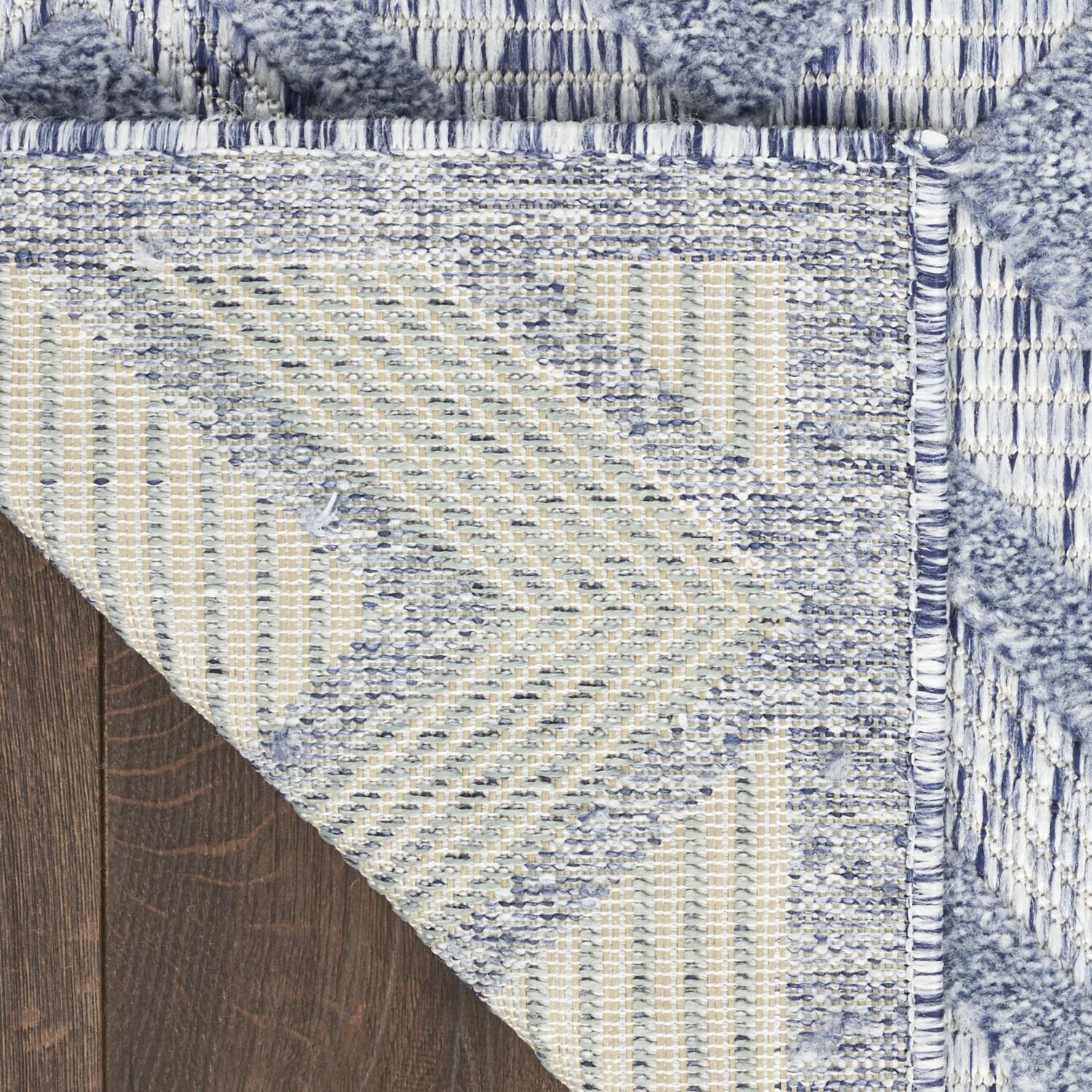 Nourison Versatile Indoor/Outdoor Denim Blue 8' X 10' Area Rug, Easy Cleaning, Non Shedding, Bed Room, Living Room, Dining Room, Deck, Backyard, Patio, High Traffic Area (8X10)