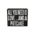JennyGems Potcake Dog Gifts, All You Need Is Love and a Potcake Rustic Wooden Sign, Potcake Mom, Shelf Decor and Wall Hanging