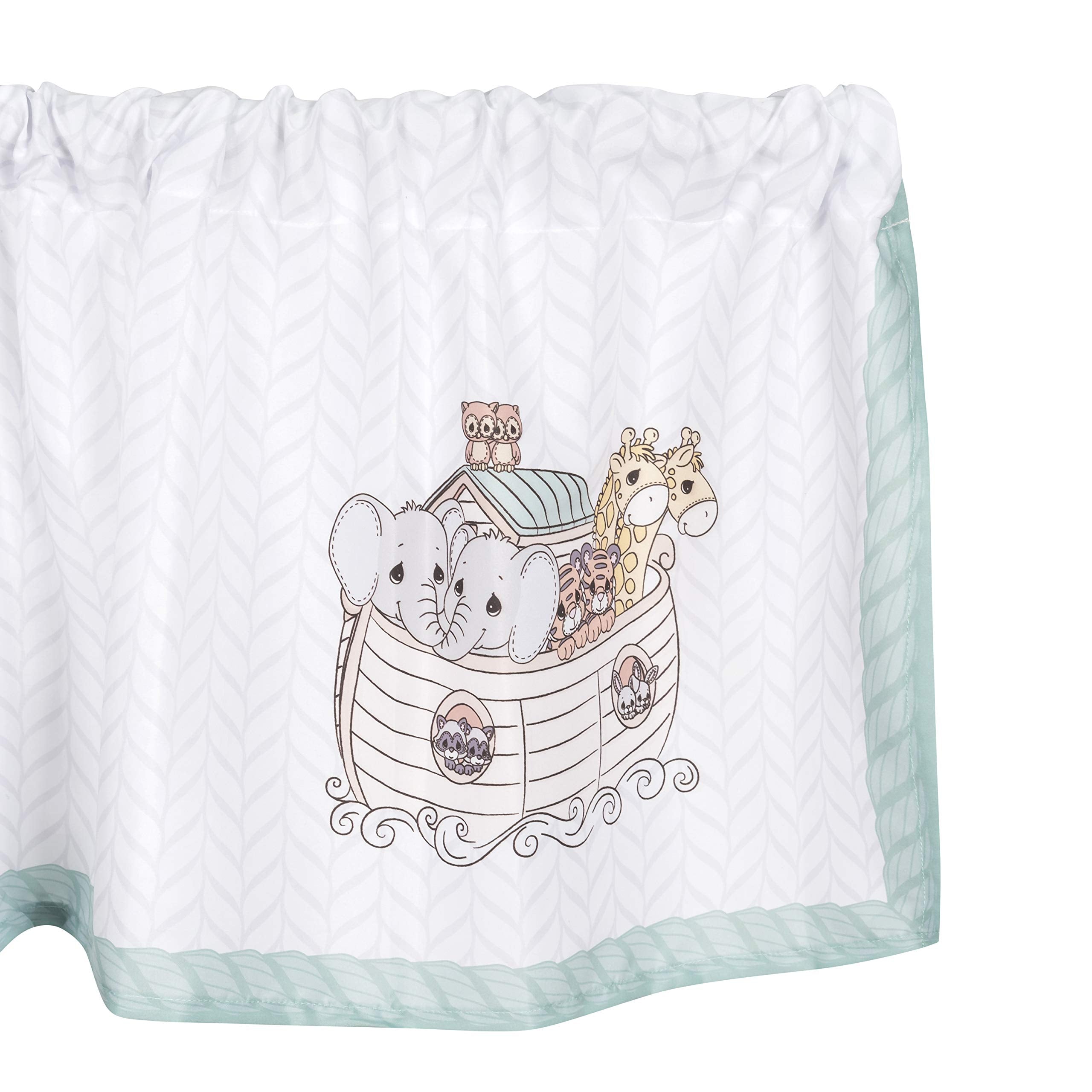 EVERYDAY KIDS Precious Moments Noahs Ark Window Valance for Toddler and Baby Boys Animal Image of Giraffes, Tigers and Elephants