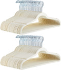 Amazon Basics Slim, Velvet, Non-Slip Suit Clothes Hangers, Pack of 100, Ivory/Silver