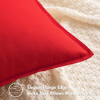 Miulee Pack Of 2 Red Pillow Covers 18X18 Inch Decorative Couch Throw Pillow Covers Linen Cushion Covers Set Modern Farmhouse Home Decor For Sofa Living Room Bed