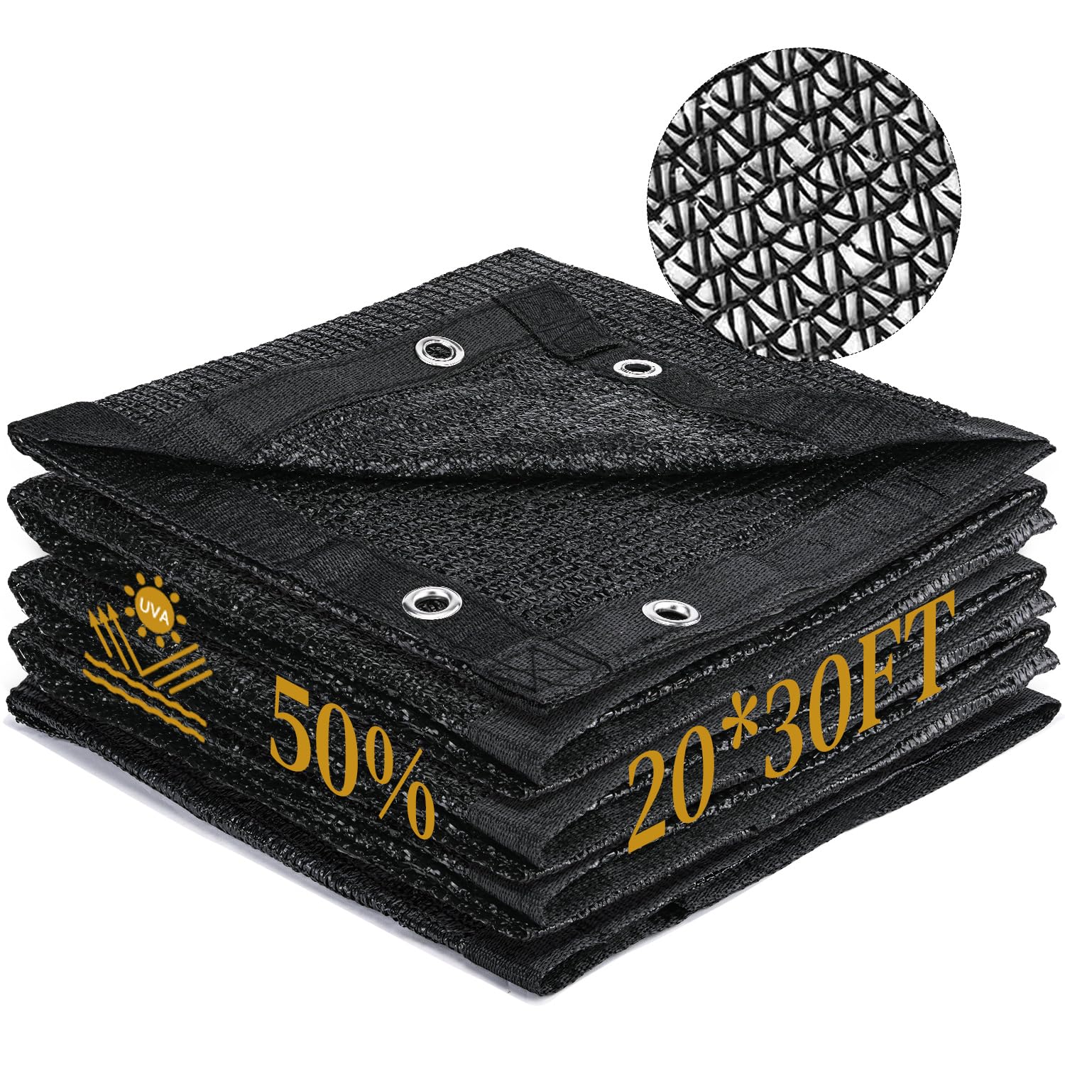 Winpull Garden 50% Shade Cloth, 20 X 30Ft Sun Shade Mesh Tarp With Reinforced Grommets, Durable Hdpe Material Outdoor Shade Clot