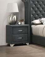 Coaster Home Furnishings Melody Modern Classic Wood 2-Drawer Bedroom Nightstand Bedside Table Organizer Unit Grey 223382