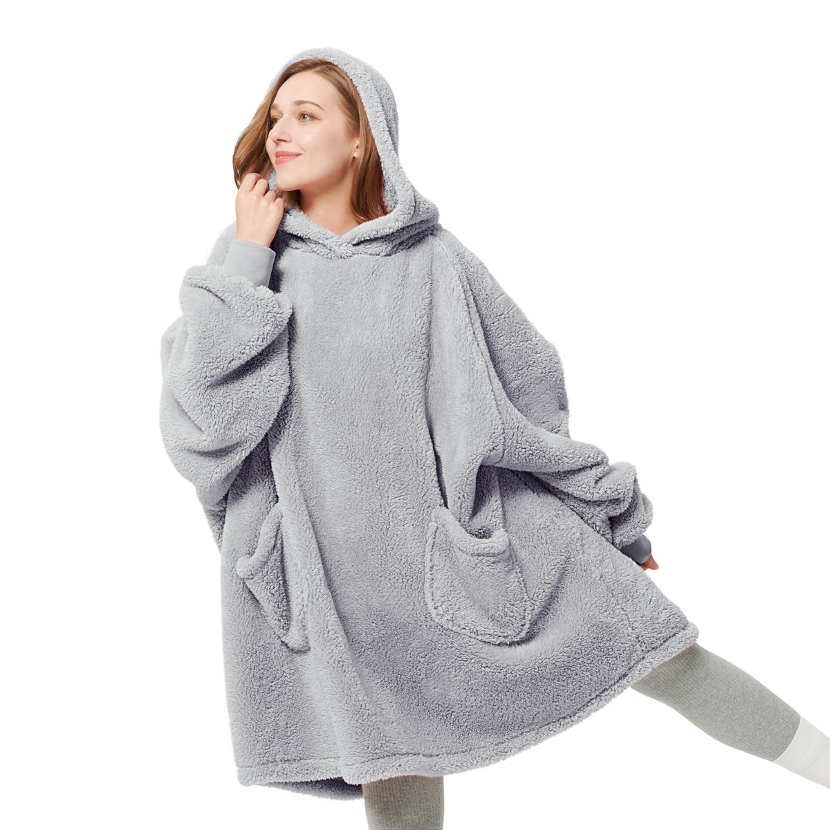 Bedsure Wearable Blanket Hoodie Gifts For Women - Cozy Sherpa Hoodie Blanket Men, Warm Hooded Blanket Sweatshirt With Pockets Fo