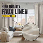 Hpd Half Price Drapes Faux Linen Room Darkening Curtains - 96 Inches Long Luxury Linen Curtains For Bedroom & Living Room (1 Pan