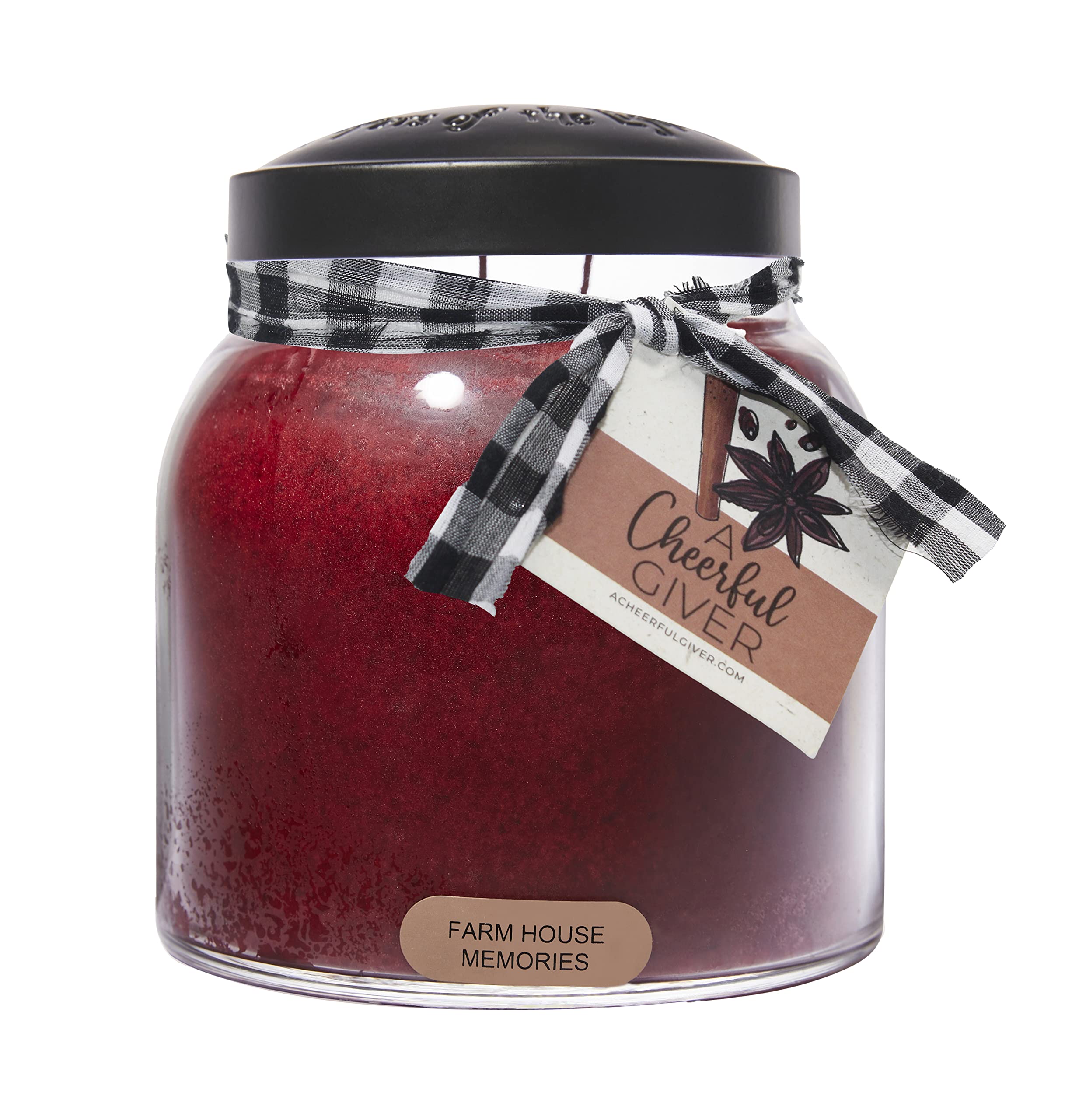 A Cheerful Giver - Farm House Memories - 34oz Papa Scented Candle Jar with Lid - Keepers of the Light - 155 Hours of Burn Time, 