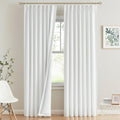 Vision Home White Pinch Pleated Full Blackout Curtains Thermal Insulated Window Curtains 108 Inch For Living Room Bedroom Room D