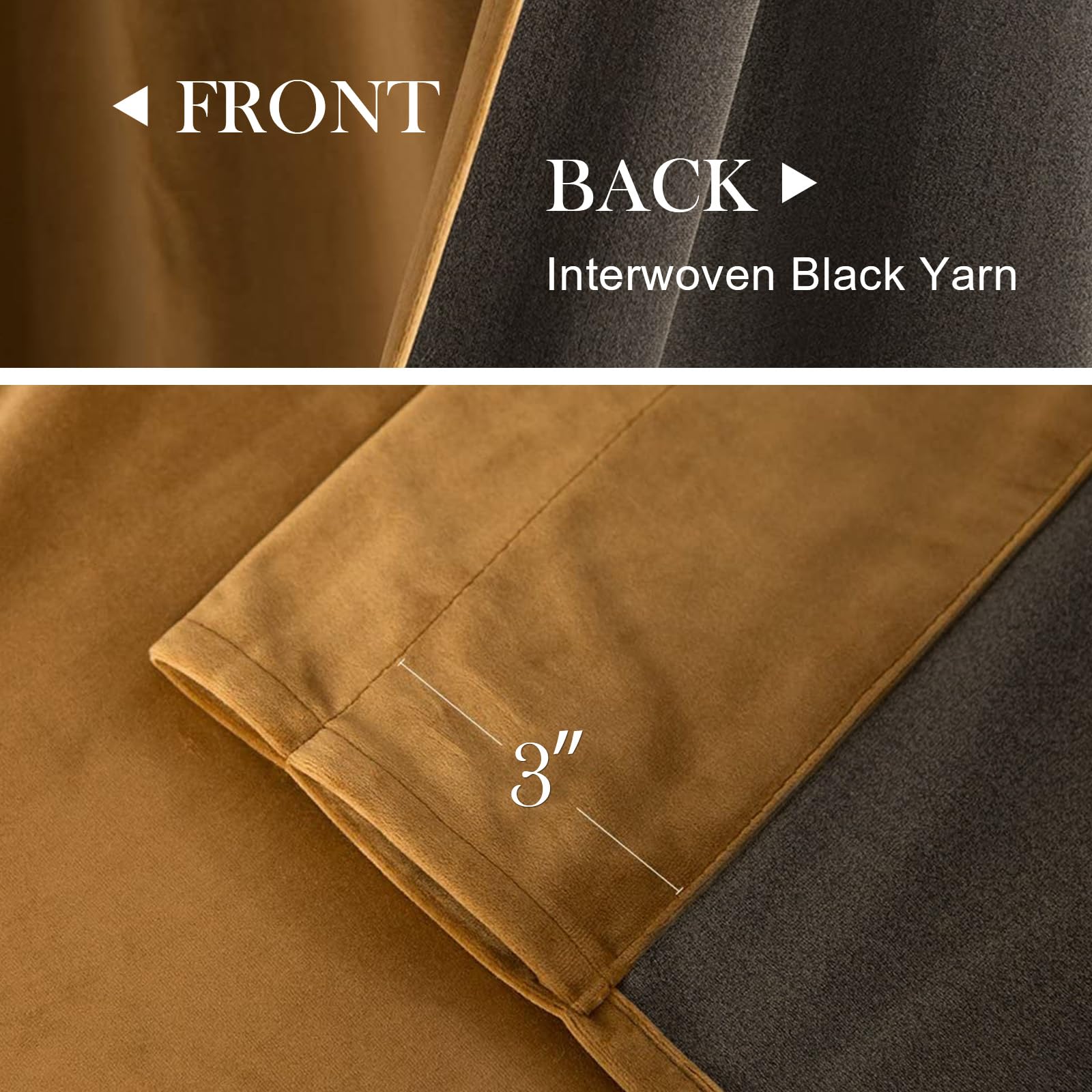 Lazzzy Velvet Curtains 84 Inch Length Glod Brown Thermal Insulated Curtains Drapes For Bedroom Living Room Darkening Rod Pocket 2 Panels, W62 X L84