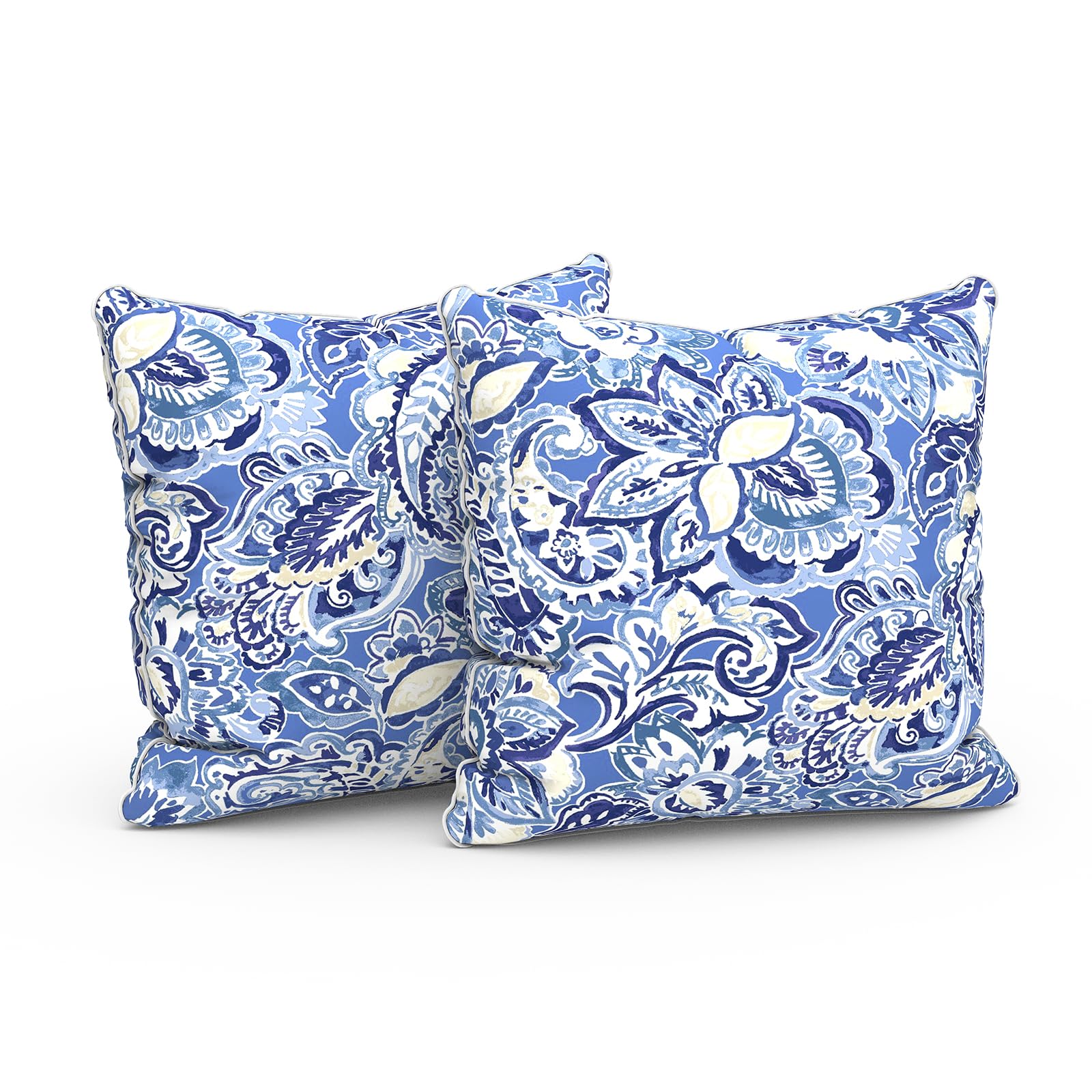 Lvtxiii Set Of 2 Patio Throw Pillows 16'X16' Fade Resistant Outdoor Throw Pillows With Inserts, Fluffy Decorative Garden Toss