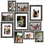 SESEAT Picture Frames Collage, Gallery Wall Frame Set with 11x14 8x10 5x7 4x6 Frames in Grey Finishes, Set of 10