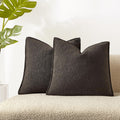 Jusprurbet Dark Coffee Boucle Throw Pillow Covers 26X26 Inch Set Of 2 For Couch Bedroom Sofa Living Room Decorative Soft Thick C
