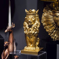 LC LCdecohome Gold Room D  cor Lion Statue - 15 Inch Gold Statue Lion Figurine House Decorations with Crown Lion Statues Home D 