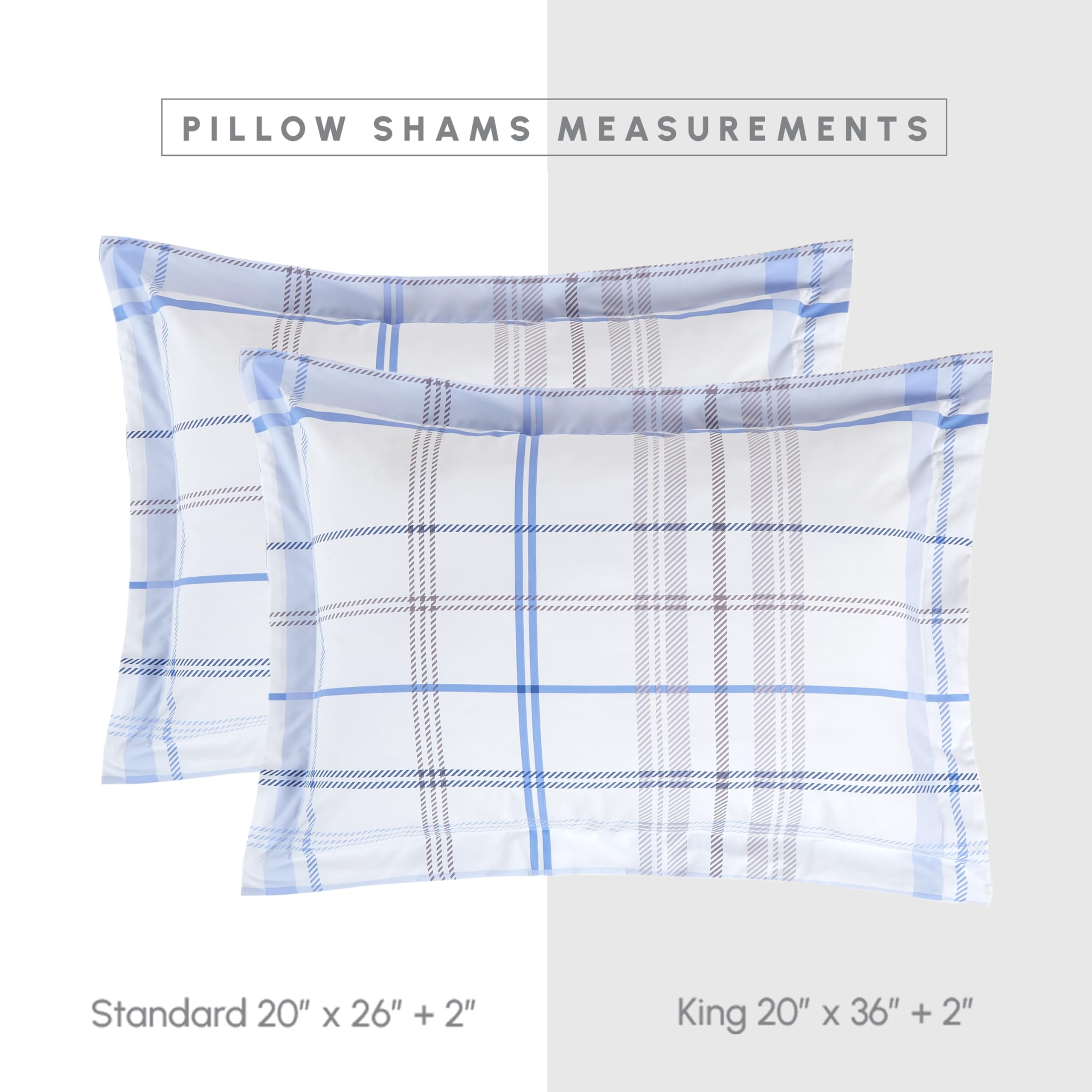 Elegant Comfort Silky Soft 8-Piece Plaid Lodge Bed-In-A-Bag Comforter Set, Includes 4Pc Smart Sheet Set, Comforter, Decorative Pillow, Matching Pillowcases And Shams - King/California King, Aqua