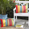 Pyonic Lumbar Outdoor Waterproof Throw Pillow Covers Set Of 2 Rectangle Pillow Covers Decorative Patio Pillows For Patio Tent Ga