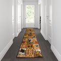 Flash Furniture Gaylord Collection Wilderness Bear And Moose Area Rug With Jute Backing - Beige - 2' X 7' - Indoor Use