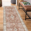 Deerly Rug Runner - Boho 3x8 Washable Kitchen Rug Runner with Non-Slip Backing, Non-Shedding Floral Soft Long Rug Runners for Ha