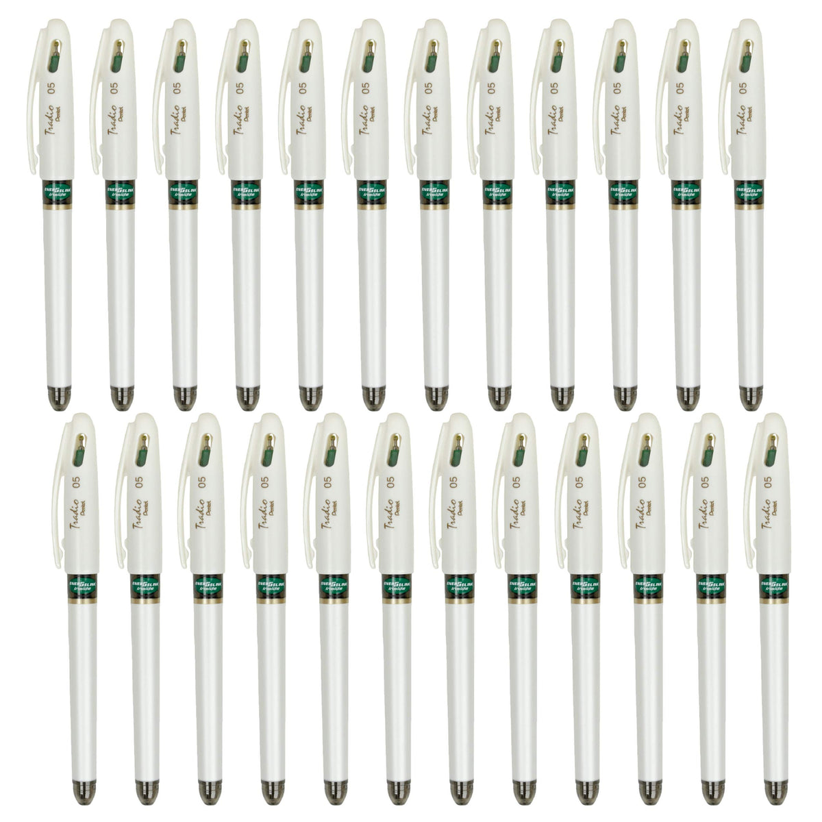 Pentel Energel Tradio 0.5Mm Green Ink Liquid Gel Pens 24 Piece Set Bln115W-D