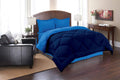 Elegant Comfort All Season Goose Down Alternative Reversible 3-Piece Comforter Set- Available In And Colors, King/Cal King, Navy