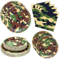180PCS Camo Birthday Party Supplies Serve 60, Army Camouflage Theme Paper Plates and Napkins Kit for Camouflages Hunting Army Mi