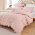 Yirddeo Full Size Comforter Sets - Full Size Comforter With Ball Pom Fringe, Soft Bedding Set For All Seasons - 3 Pieces, 1 Comf