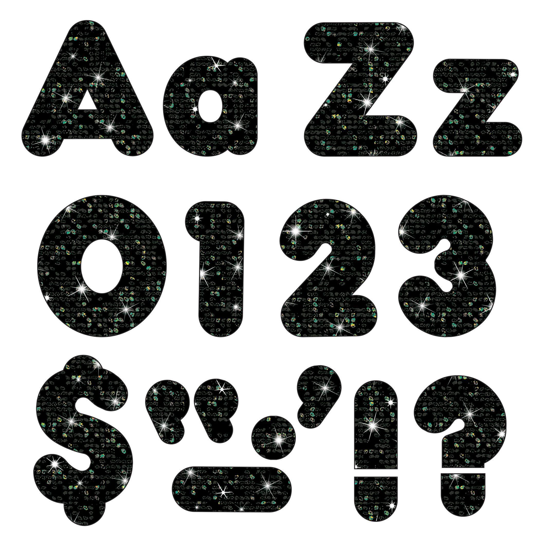 Trend Enterprises, Inc. T-79944 Black Sparkle 4' Casual Combo Ready Letters