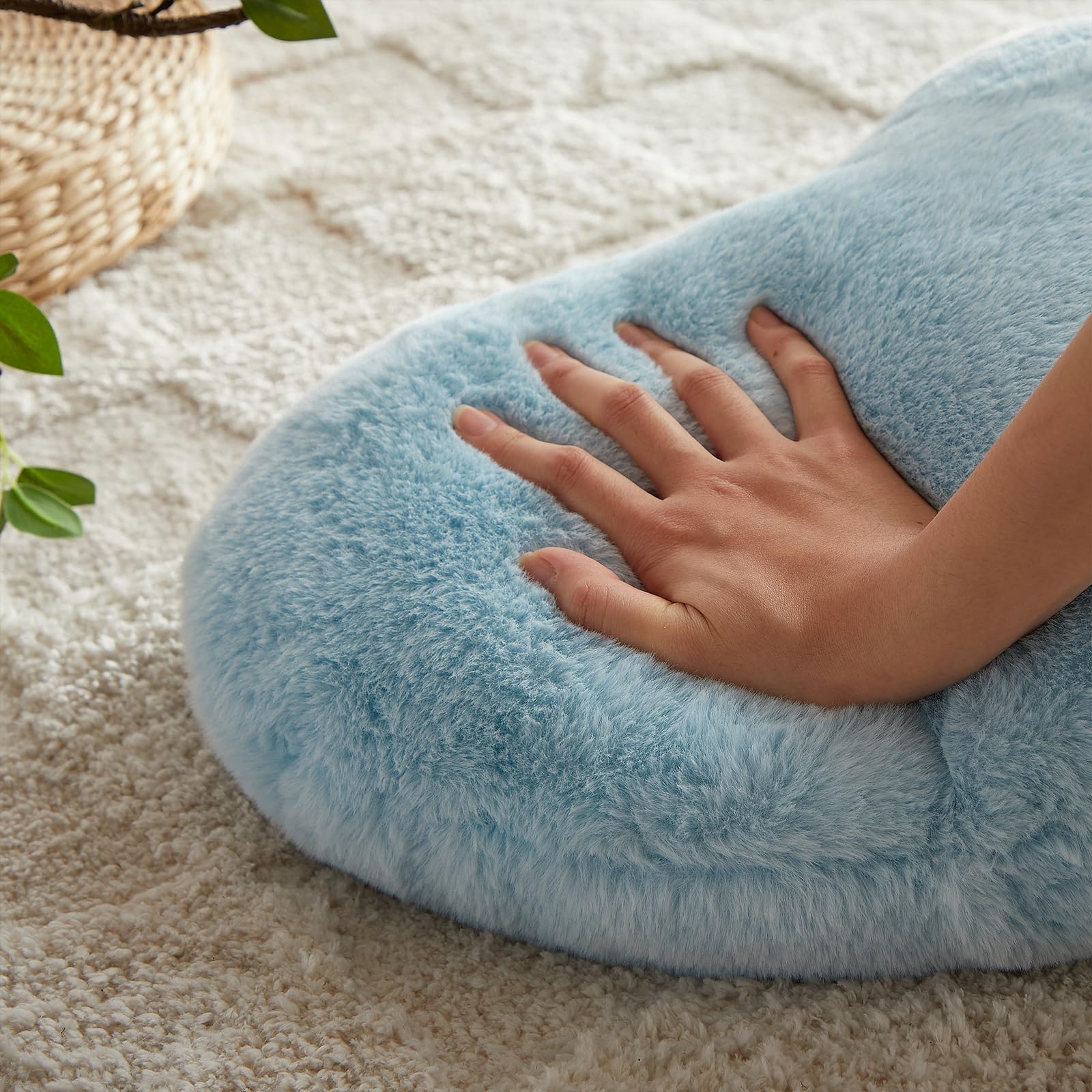 Easttree Heart Pillows, Light Blue Heart Shaped Pillows, Ultra Soft Extra-Large Fluffy Pillows, Love Throw Pillows Gifts, Women