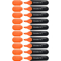 Schneider Job Highlighter, Chisel Tip, 1 + 5 Mm, Black Barrel, Orange Ink, Box Of 10 Highlighters (1506)