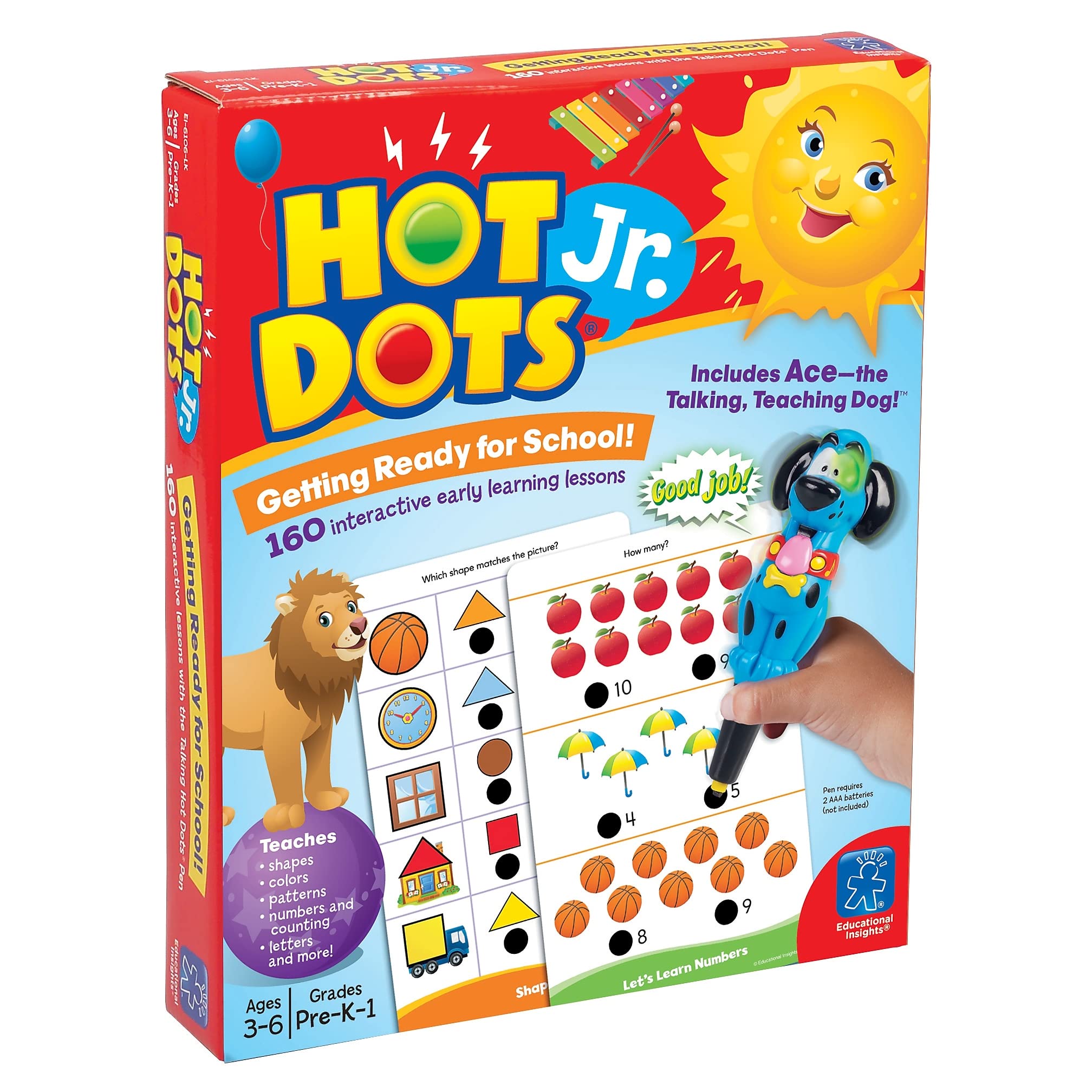 Educational Insights Hot Dots Jr. Getting Ready For School Set With Interactive Pen, Reading & Math Workbooks, 160 Lessons For H