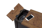 Martin Svensson Home Chairside Table - Antique Black And Honey - Rustic Style - With One Drawer And Cabinet For Storage