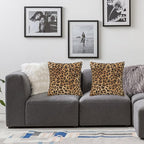 Leopard Pillow Covers 18X18 In Couch Pillow Case Sets Of 2 Modern Decorative Square Throw Pillows For Home Living Room Bedroom B