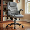 Drogo Aurum Ergonomic Office Chair For Work From Home | Computer Chair For Study | Pu Leather Executive Boss Chair With FlipUp 