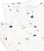 Scientific Sleep Starry Galaxy Solar System 100% Cotton 4 Pcs Queen Bed Sheet Set Kids Toddler Teen, Flat Sheet & Fitted Sheet &