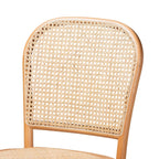 Baxton Studio Vance Mid-Century Rattan Back Counter Stool, Beige and Natural (195-12384-HiT)