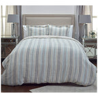 Rizzy Home | Bt4229 | Duvet | 98"X98" Gray/Blue/Neutral Stripe