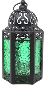 Small Black Metal Decorative Moroccan Lantern Candle Holder Lamp - Indoor/Outdoor, Home Decor, Patio, Halloween, Weddings, Chris
