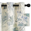 MYSKY HOME Floral Curtains Linen Style Curtains 63 Inch Length Semi Sheer Curtains Light Filtering Curtains for Living Room Bedr