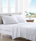 Tommy Bahama - King Sheets, Cotton Percale Bedding Set, Crisp & Cool, Stylish Bedding Set (Starfish Treasure Blue, King)