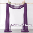 Donren Royal Purple Window Scarf For Background - Luxury Soft Sheer Scarf Add To Window Curtains For Enhanced Effect (52 By 216
