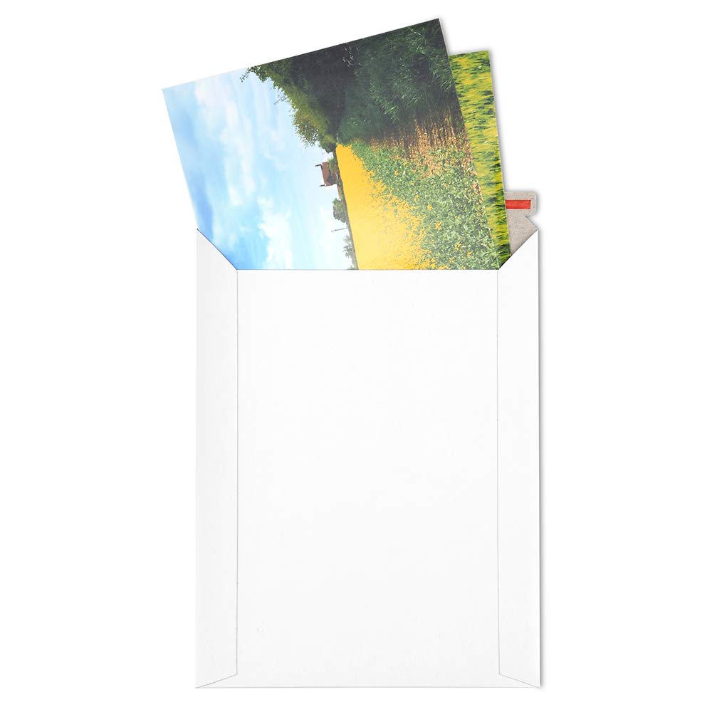 Valbox 6X8 Self Seal Photo Document Mailers 25 Pack Stay Flat White Cardboard Envelopes, 6.25 X 8.25 Inches