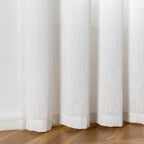 Mysky Home Natural Living Room Curtains 2 Panel Set Silver Soft Cotton Blend Semi Sheers Light Filtering Back Tab Privacy Drapes