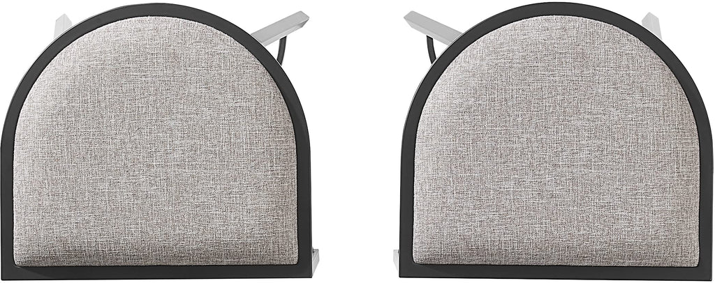 Crosley Furniture Ellery Upholstered Seat Counter Height Bar Stools Set Of 2, Gray/Matte Black