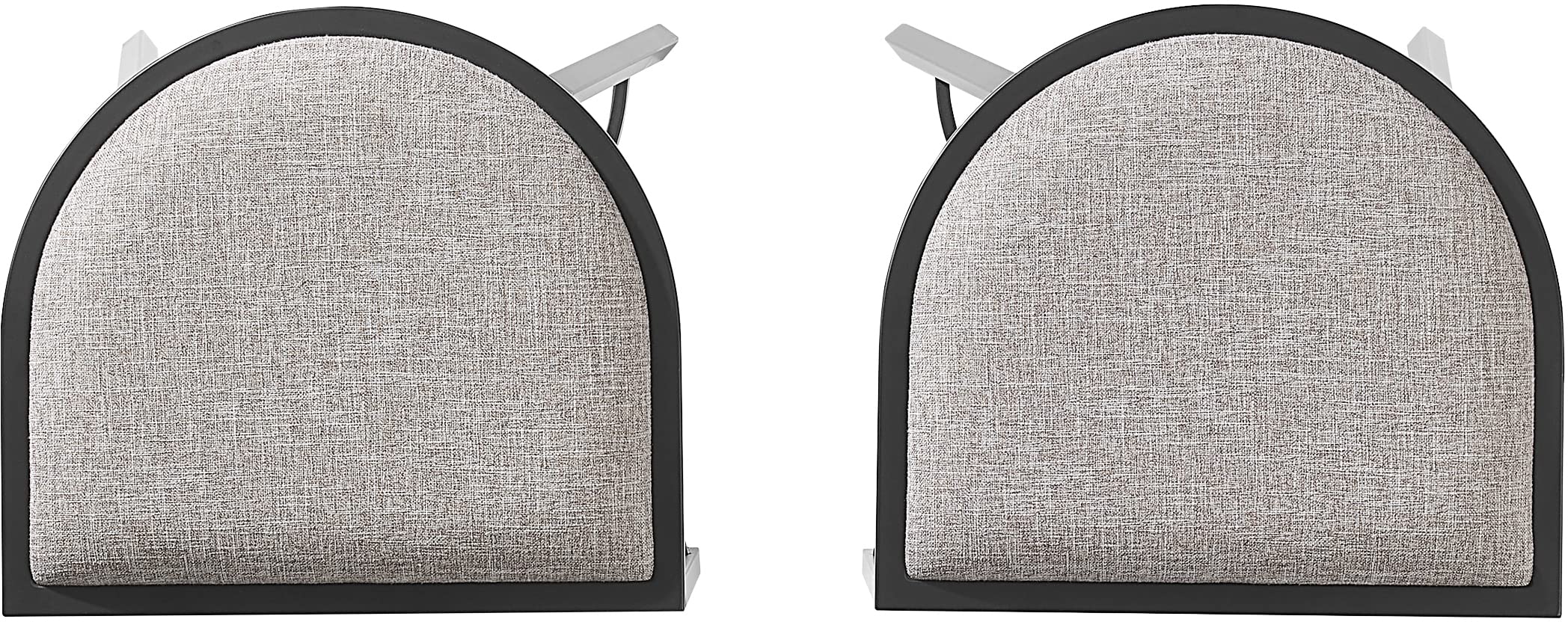Crosley Furniture Ellery Upholstered Seat Counter Height Bar Stools Set Of 2, Gray/Matte Black