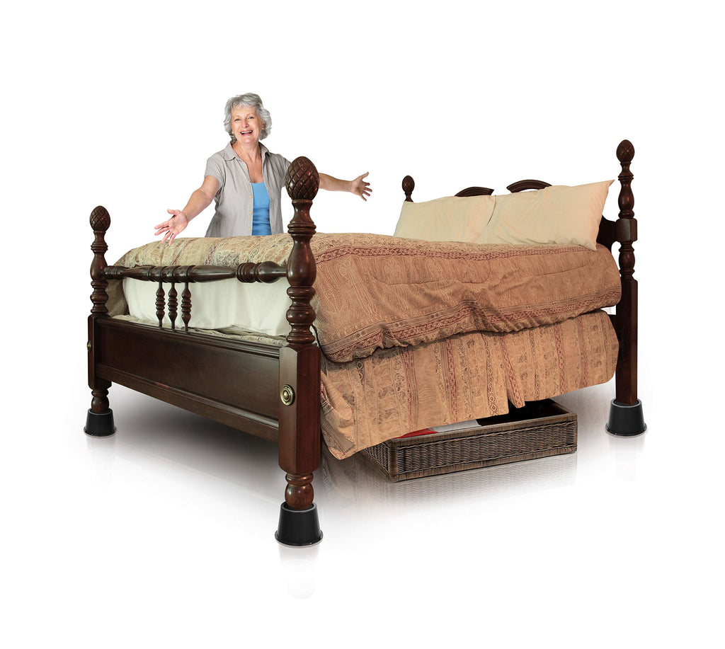 Slipstick Premium 3 Inch Bed Risers/Furniture Raisers With Steel Reinforced Holder Top, Lifts Height 3'' (6 Pack) Supports 3,960