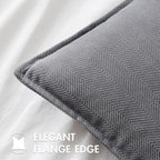 Miulee Pack Of 2 Grey Decorative Pillow Covers 22X22 Inch Soft Chenille Luxurious Couch Throw Pillows Farmhouse Cushion Covers Euro Shams With Elegant Design For Sofa Bedroom Living Room Home Decor