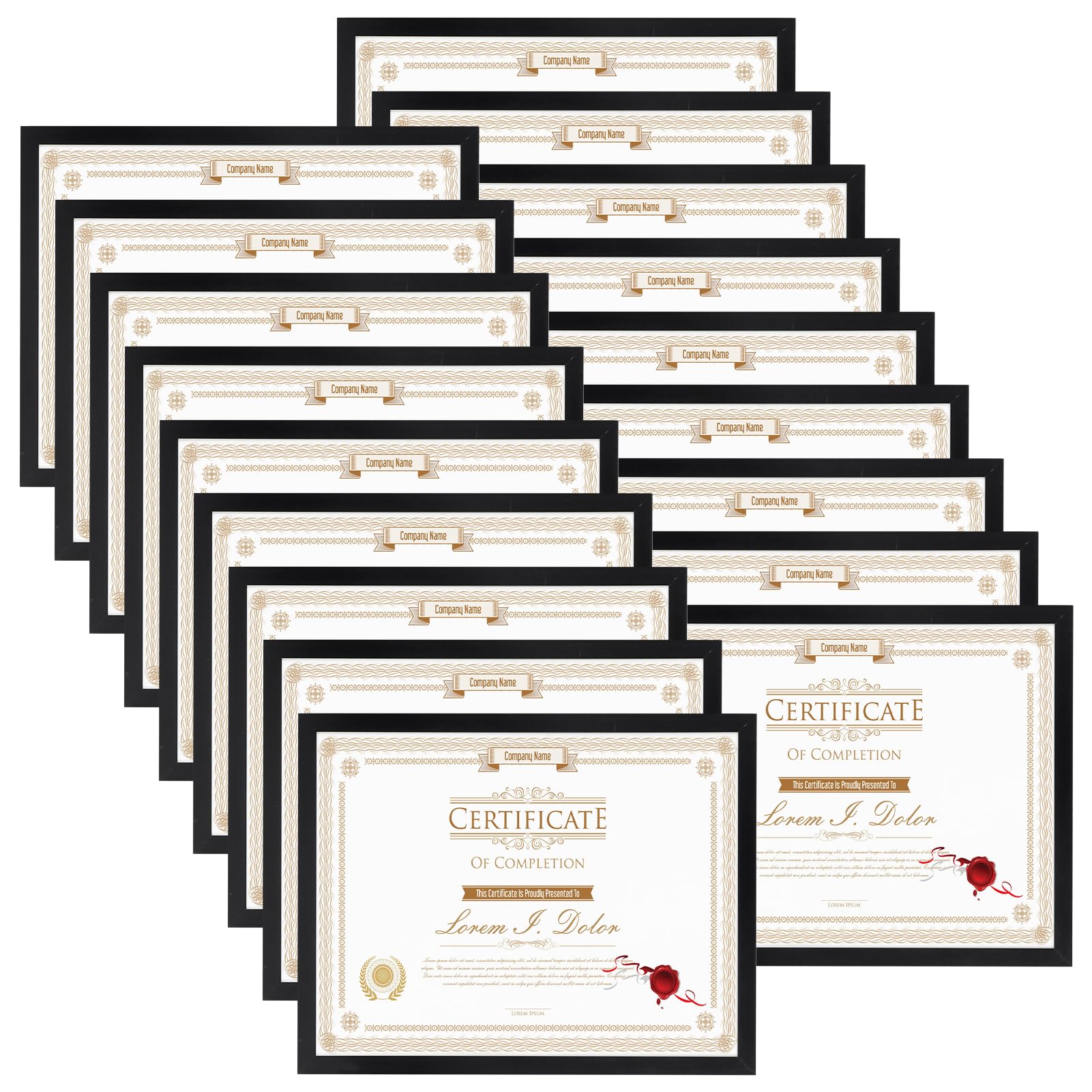 WIFTREY 8.5x11 Black Picture Frame Set of 18, 8.5x11 Photo Frames Bulk for Document Certificate Award Diploma, Wall Hanging or T
