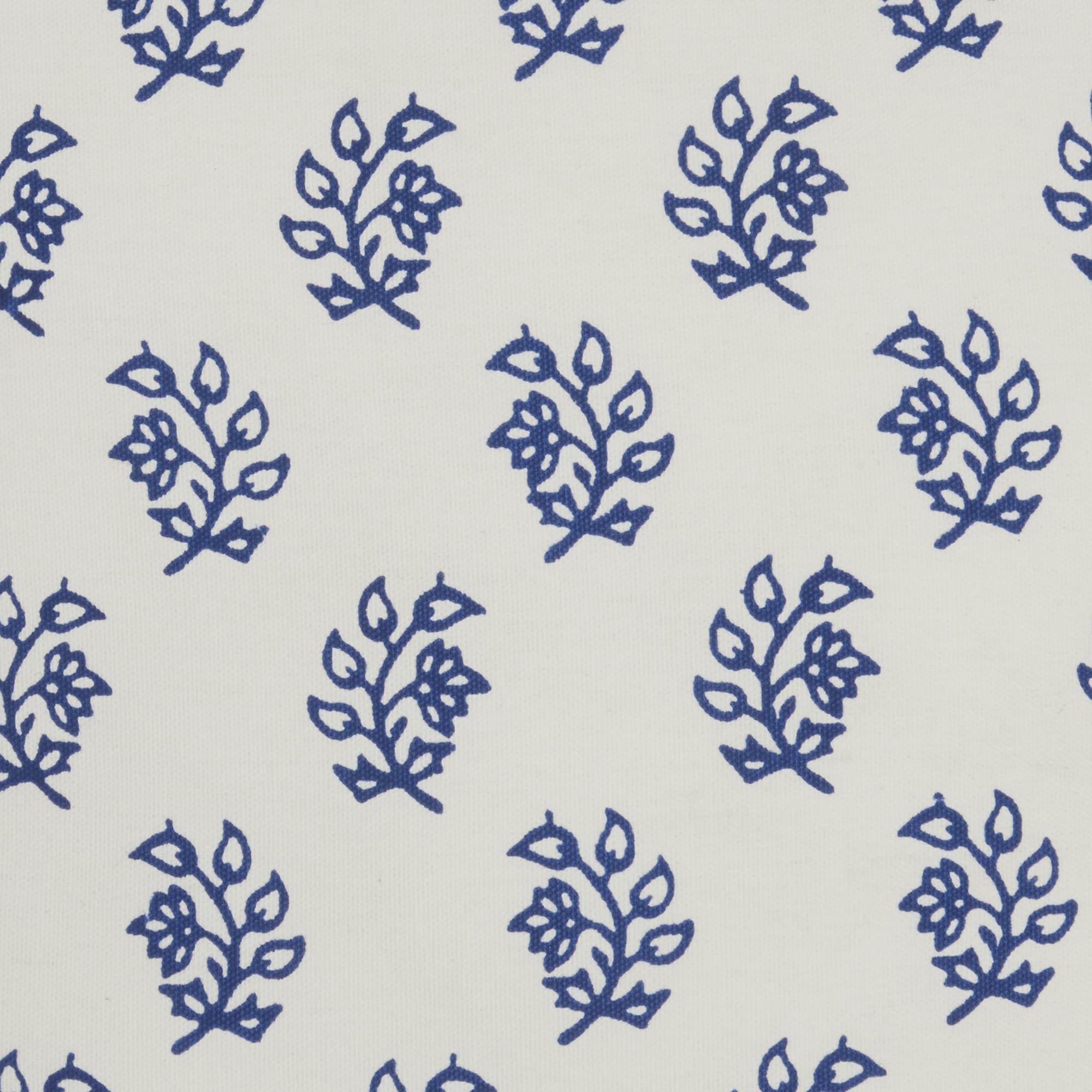 HomeRoots 100% Cotton Duck Blue and Ivory Bohemian Floral Throw Pillow