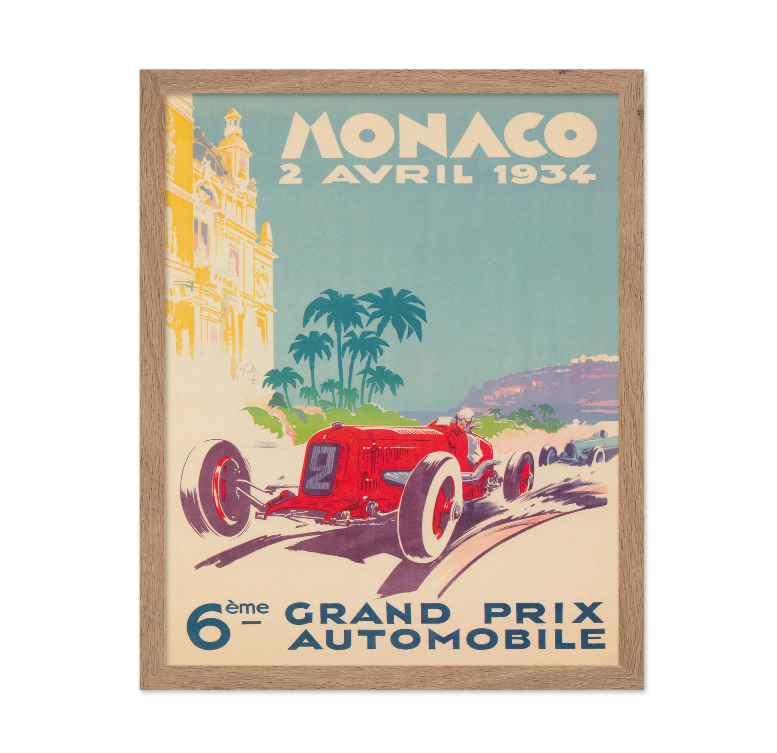 Poster Master Sports Print - Monaco Car Racing Poster - 1934 Car Poster - Vintage Sports Art - Great Wall Decor Gift for Home, O