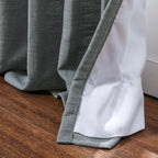 Twopages Double Layer Lined Pinch Pleated Curtain Dark Grey Linen Blend Light Filtering Room Darkening Curtain For Kitchen, Wind